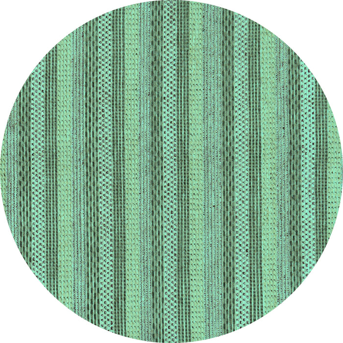 Round Machine Washable Oriental Turquoise Modern Area Rugs, wshabs289turq