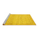 Sideview of Machine Washable Oriental Yellow Traditional Rug, wshabs28yw