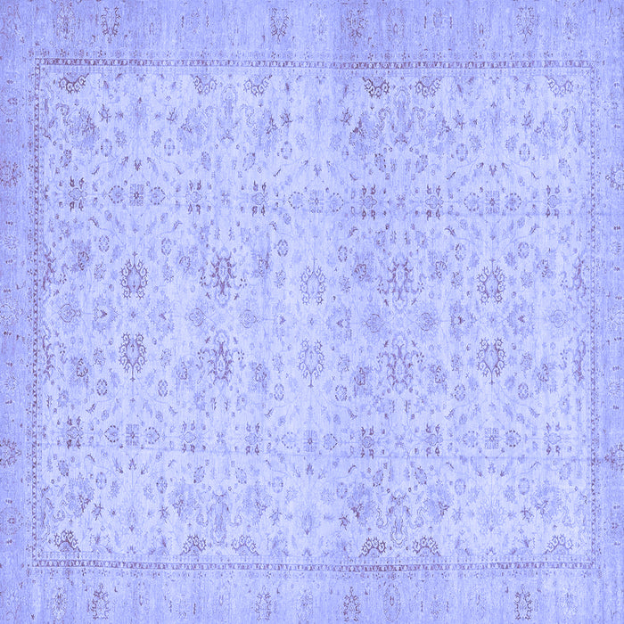 Square Machine Washable Oriental Blue Traditional Rug, wshabs28blu