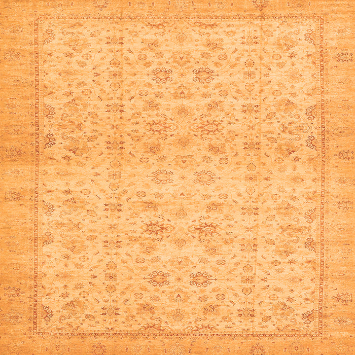 Square Oriental Orange Traditional Rug, abs28org