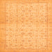 Square Oriental Orange Traditional Rug, abs28org