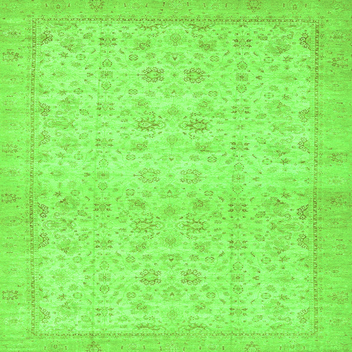 Square Machine Washable Oriental Green Traditional Area Rugs, wshabs28grn