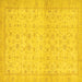 Square Machine Washable Oriental Yellow Traditional Rug, wshabs28yw