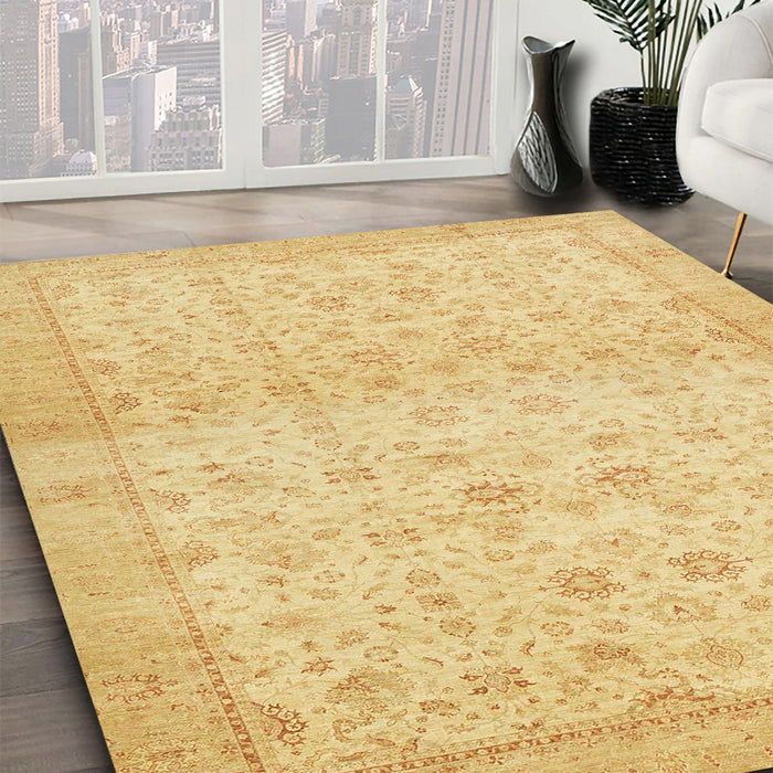 Machine Washable Abstract Chrome Gold Yellow Rug in a Family Room, wshabs28