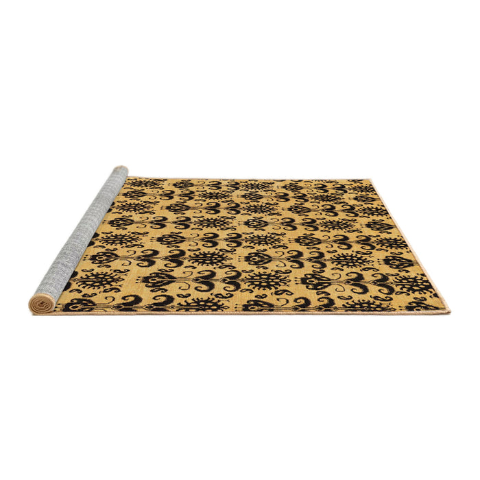 Sideview of Machine Washable Abstract Bakers Brown Rug, wshabs29