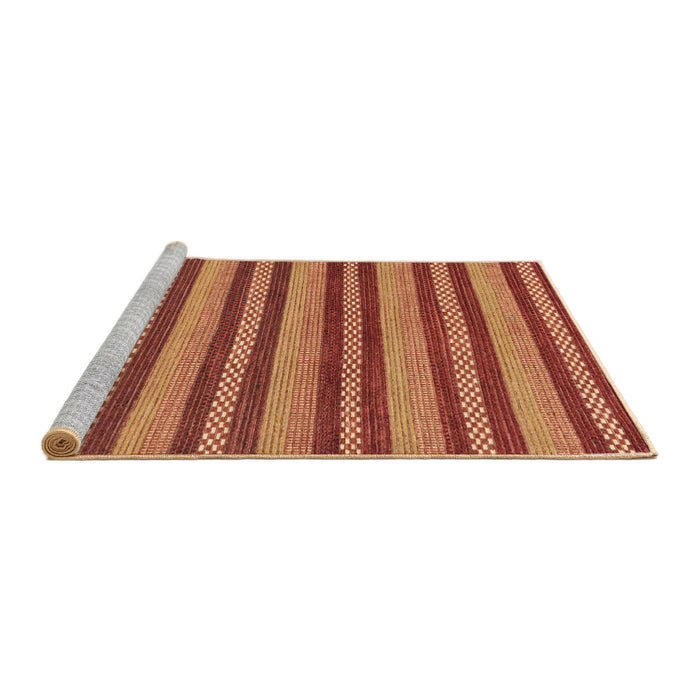 Sideview of Machine Washable Abstract Indian Saffron Orange Rug, wshabs290