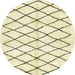 Round Abstract Brownish Green Solid Rug, abs2900