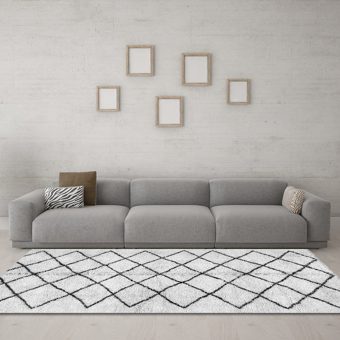 Machine Washable Solid Gray Modern Rug in a Living Room,, wshabs2900gry