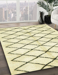 Abstract Brownish Green Solid Rug, abs2900