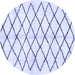 Round Solid Blue Modern Rug, abs2900blu