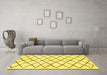 Machine Washable Solid Yellow Modern Rug in a Living Room, wshabs2900yw