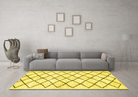 Machine Washable Solid Yellow Modern Rug, wshabs2900yw