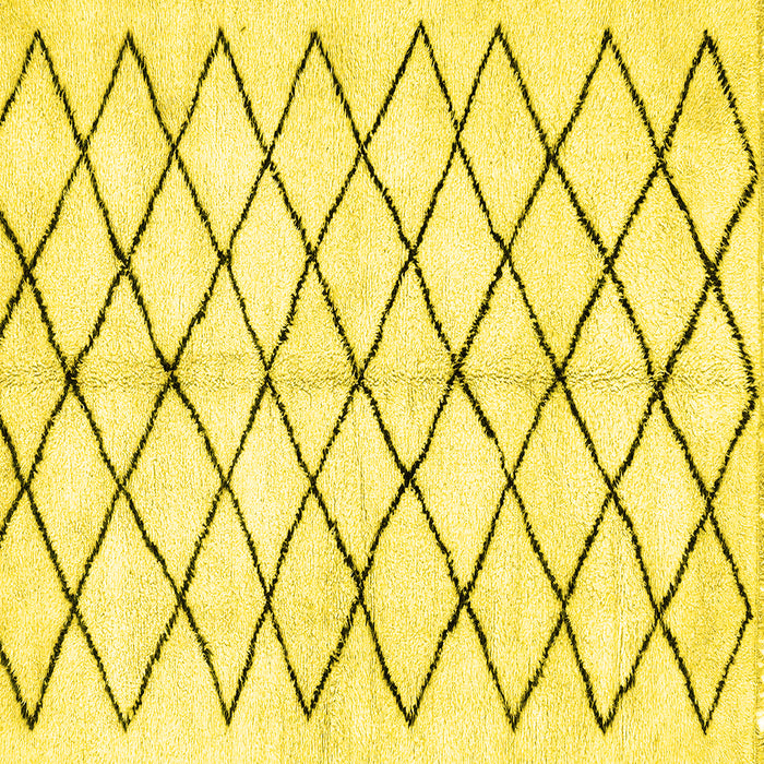 Square Machine Washable Solid Yellow Modern Rug, wshabs2900yw