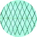 Round Solid Turquoise Modern Rug, abs2900turq