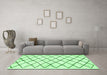 Machine Washable Solid Emerald Green Modern Area Rugs in a Living Room,, wshabs2900emgrn