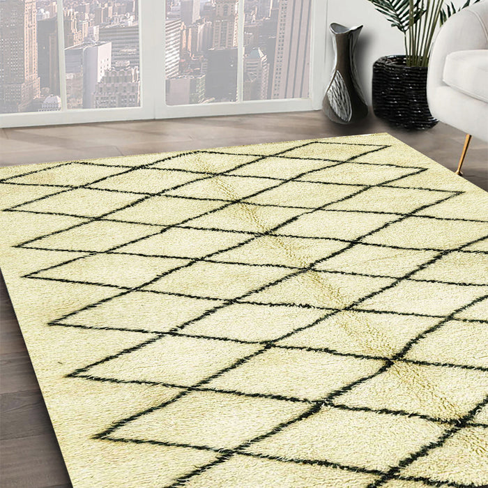 Machine Washable Abstract Brown Green Rug in a Family Room, wshabs2900