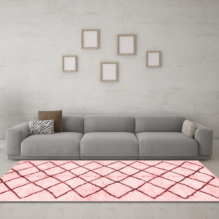 Modern Red Washable Rugs