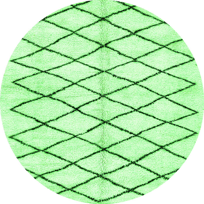 Round Solid Green Modern Rug, abs2900grn