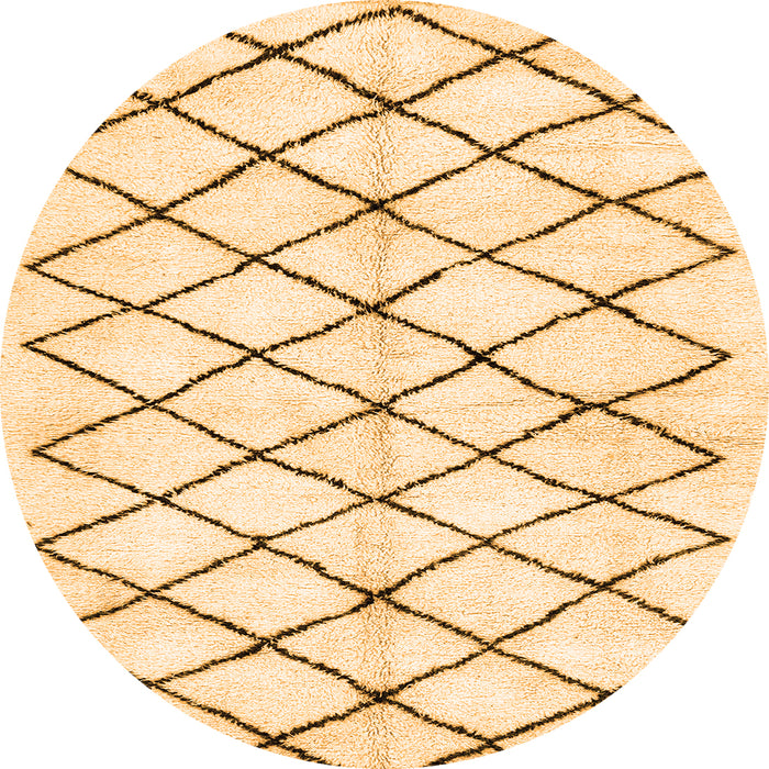 Round Machine Washable Solid Orange Modern Area Rugs, wshabs2900org