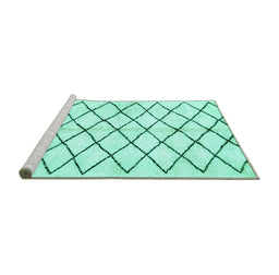 Sideview of Machine Washable Solid Turquoise Modern Area Rugs, wshabs2900turq