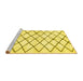 Sideview of Machine Washable Solid Yellow Modern Rug, wshabs2900yw