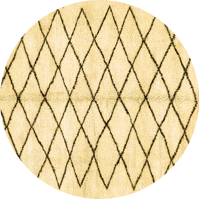 Round Machine Washable Solid Brown Modern Rug, wshabs2900brn