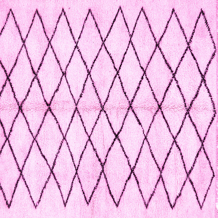 Square Machine Washable Solid Pink Modern Rug, wshabs2900pnk