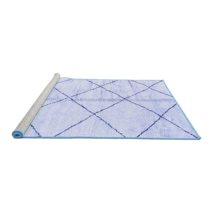Sideview of Machine Washable Solid Blue Modern Rug, wshabs2901blu
