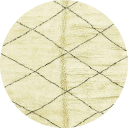 Round Machine Washable Abstract Brown Gold Rug, wshabs2901