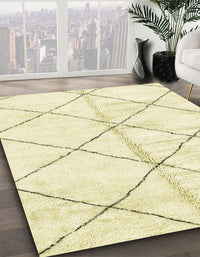 Abstract Brown Gold Solid Rug, abs2901