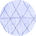 Round Solid Blue Modern Rug, abs2901blu