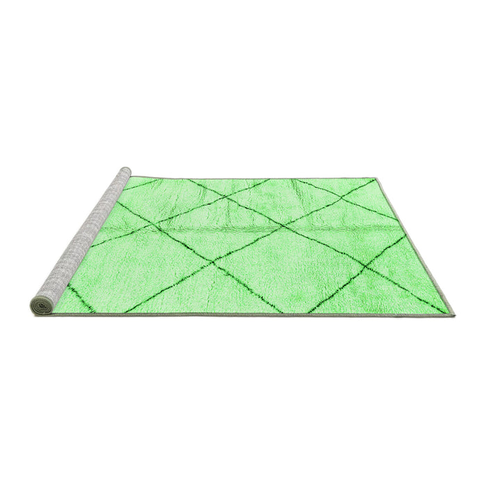 Sideview of Machine Washable Solid Green Modern Area Rugs, wshabs2901grn
