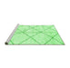 Sideview of Machine Washable Solid Green Modern Area Rugs, wshabs2901grn