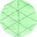 Round Solid Emerald Green Modern Rug, abs2901emgrn