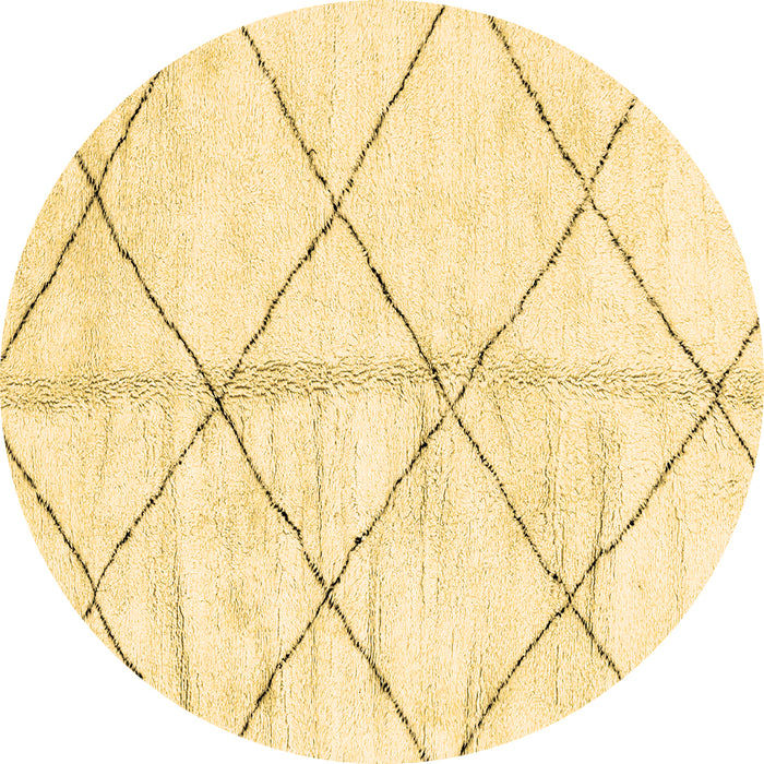 Round Machine Washable Solid Brown Modern Rug, wshabs2901brn