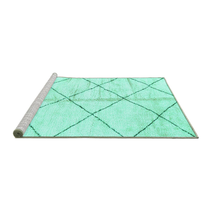 Sideview of Machine Washable Solid Turquoise Modern Area Rugs, wshabs2901turq