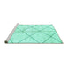 Sideview of Machine Washable Solid Turquoise Modern Area Rugs, wshabs2901turq