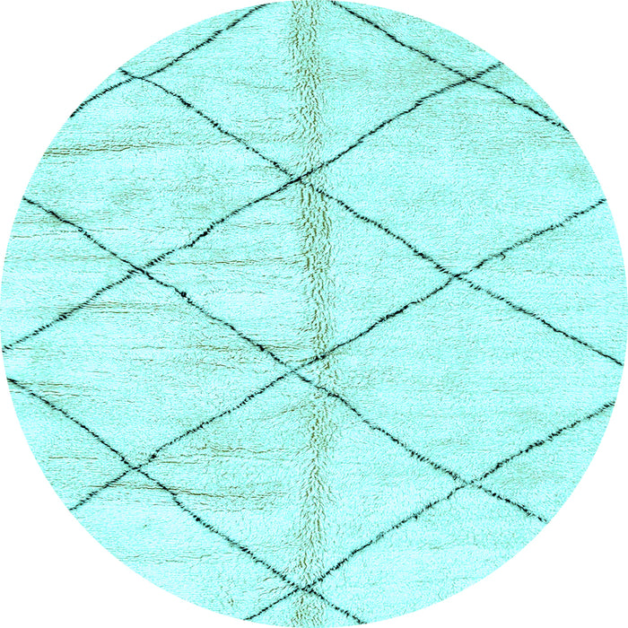 Round Machine Washable Solid Light Blue Modern Rug, wshabs2901lblu