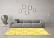 Machine Washable Solid Yellow Modern Rug in a Living Room, wshabs2901yw