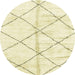 Round Abstract Brown Gold Solid Rug, abs2901