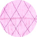 Round Solid Pink Modern Rug, abs2901pnk