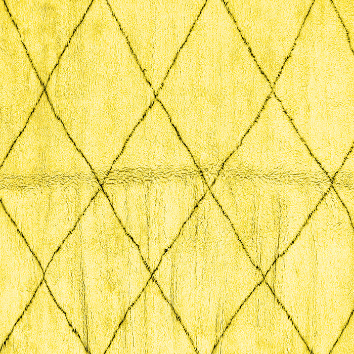 Square Machine Washable Solid Yellow Modern Rug, wshabs2901yw
