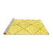 Sideview of Machine Washable Solid Yellow Modern Rug, wshabs2901yw