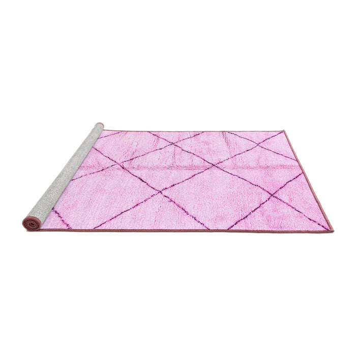 Sideview of Machine Washable Solid Pink Modern Rug, wshabs2901pnk