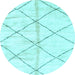 Round Solid Light Blue Modern Rug, abs2901lblu