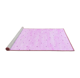 Sideview of Machine Washable Solid Purple Modern Area Rugs, wshabs2902pur
