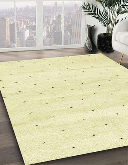 Abstract Brown Gold Solid Rug in Family Room, abs2902