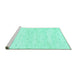Sideview of Machine Washable Solid Turquoise Modern Area Rugs, wshabs2902turq