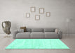 Machine Washable Solid Turquoise Modern Area Rugs in a Living Room,, wshabs2902turq