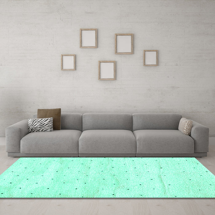Machine Washable Solid Turquoise Modern Area Rugs in a Living Room,, wshabs2902turq